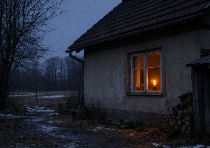 La luz de febrero en una casa de invierno
